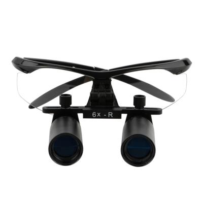 DH6.0X + BP frame - бинокулярные лупы системы Flip-up на усиленной спортивной оправе, увеличение 6.0x | Ymarda (Китай)