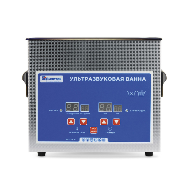 Vilitek VBS-3D - ультразвуковая ванна с подогревом, таймером и цифровым управлением, 3 л | Vilitek (Россия)