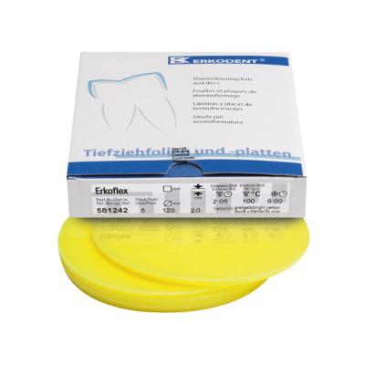 Erkoflex color - термоформовочные пластины, цвет яpкo-желтый, круглые, диаметр 120 мм, 5 шт. | Erkodent (Германия)