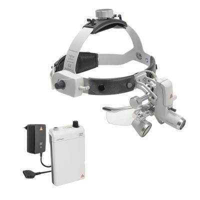 Heine ML4 LED HR 2.5x - налобный светодиодный осветитель ML4 LED в комплекте с бинокулярными лупами HR 2.5x с креплением i-View и защитным щитком S-Guard | Heine (Германия)