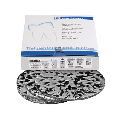 Erkoflex freestyle - термоформовочные пластины, цвет серебряные хлопья, круглые, диаметр 120 мм, 5 шт. | Erkodent (Германия)