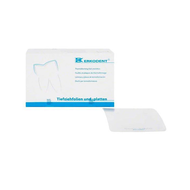 Erkodur - термоформовочные пластины, прозрачные, квадратные, 125×125 мм, 20 шт. | Erkodent (Германия)