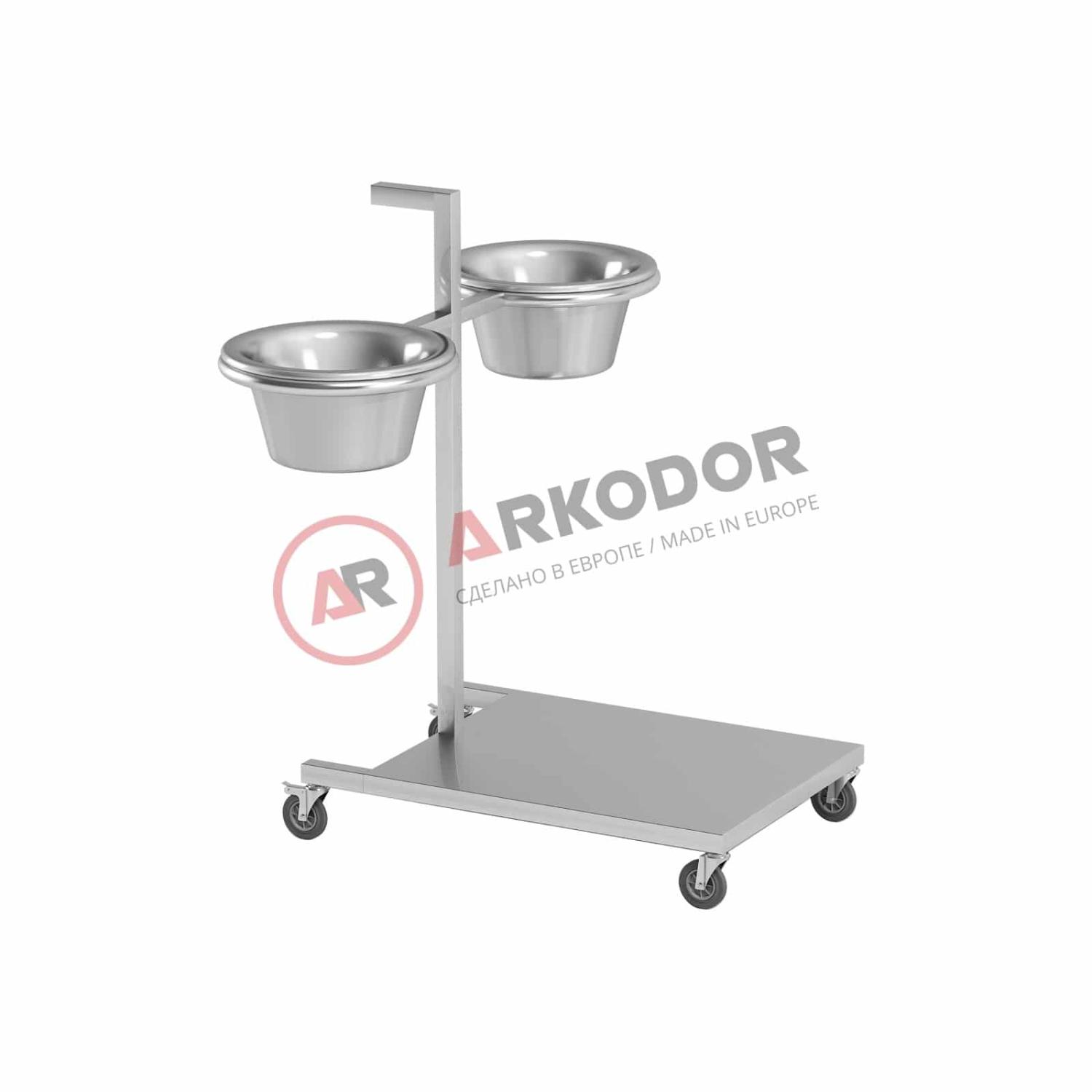 Подставка с полкой и двумя тазами AT-B011 (Нержавеющая сталь)