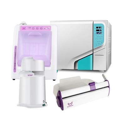 Комплект: автоклав SONZ Z-Clave I (18 л) + дистиллятор Drink NEW (4 л) + запечатывающее устройство SEAL 100 (SELINA) + аппарат для смазки и чистки наконечников LUB909