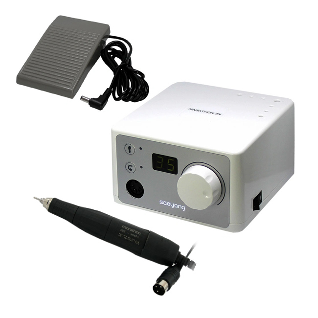 Marathon 3N - портативный микромотор с наконечником SDE-SH400, 40000 об/мин, педаль SFP-27, серебристый | Saeyang Microtech (Ю. Корея)