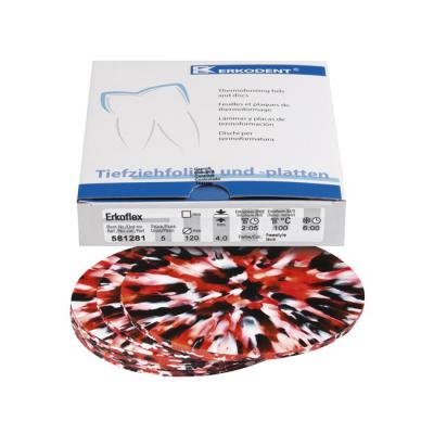 Erkoflex freestyle - термоформовочные пластины, цвет лава, круглые, диаметр 120 мм, 5 шт. | Erkodent (Германия)