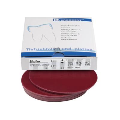 Erkoflex color - термоформовочные пластины, цвет бордовый, круглые, диаметр 125 мм, 5 шт. | Erkodent (Германия)