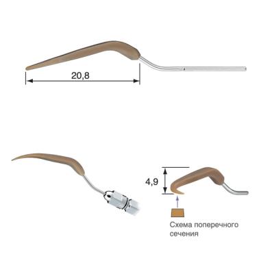 V-P11R - насадка с двойным изгибом к скейлерам Varios (3шт.) | NSK Nakanishi (Япония)