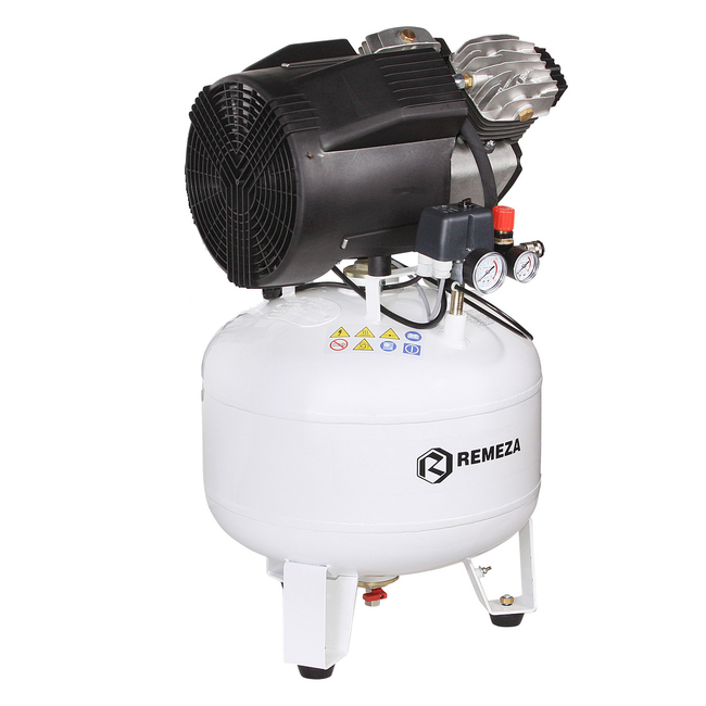 Remeza КМ-50.VS204 - безмасляный компрессор для 2-х стоматологических установок, без осушителя, с ресивером 50 л, 150 л/мин | Remeza (Белоруссия)