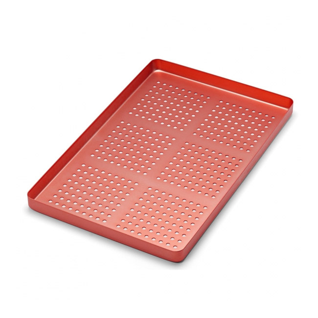 Лоток Euronda Mini алюминиевый перфорированный красный, 183×140×17 мм | Euronda (Италия)