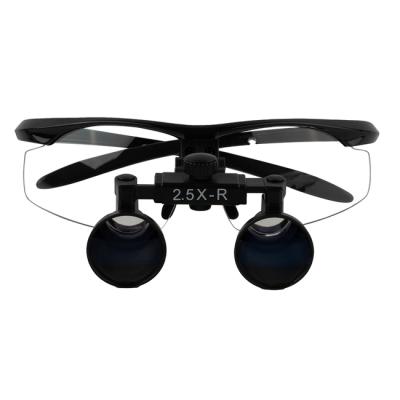 SM2.5X + Half metal frame - ультралегкие бинокулярные лупы системы Flip-up на оправе, увеличение 2.5x | Ymarda (Китай)