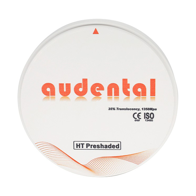 HT Preshaded - циркониевый диск прозрачный, предварительно окрашенный, диаметр 98 мм | Audental (Китай)