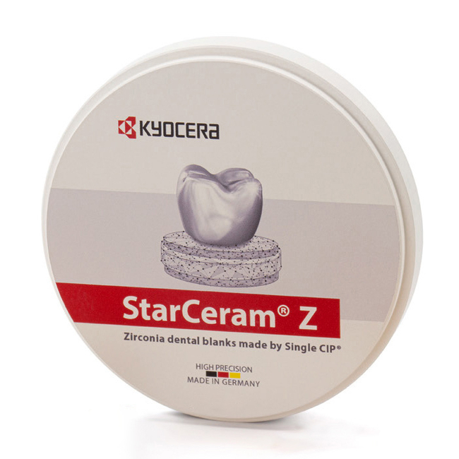 StarCeram Z-Nature Ultra MultiShade - заготовка из диоксида циркония, многослойная, предварительно окрашенная, диаметр 98 мм | Kyocera Fineceramics Precision GmbH (Германия)
