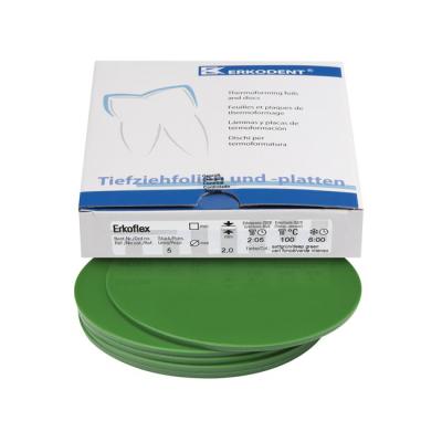 Erkoflex color - термоформовочные пластины, цвет глубокий зеленый, круглые, диаметр 125 мм, 5 шт. | Erkodent (Германия)
