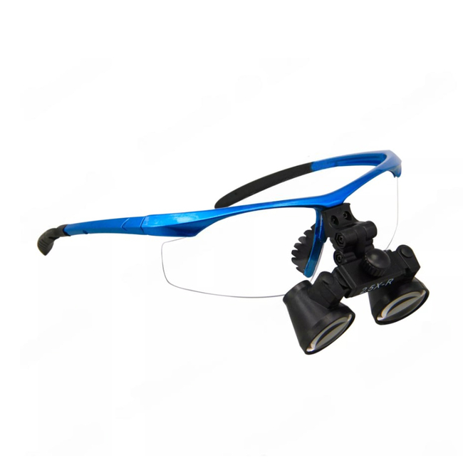 SM2.5X + BP frame - легкие бинокулярные лупы системы Flip-up на усиленной спортивной оправе, увеличение 2.5х | Ymarda (Китай)