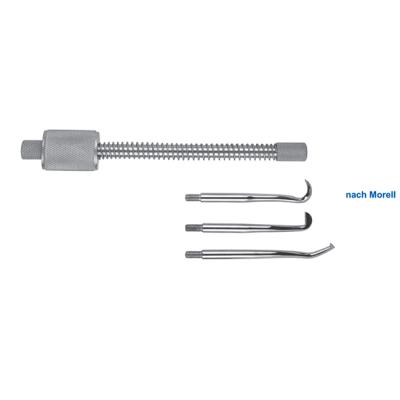 Коронкосниматель ручной nach Morell, с пружиной, односторонний, в комплекте 3 насадки | HLW Dental Instruments (Германия)