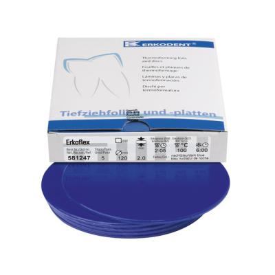 Erkoflex color - термоформовочные пластины, цвет ночной синий, круглые, диаметр 120 мм, 5 шт. | Erkodent (Германия)