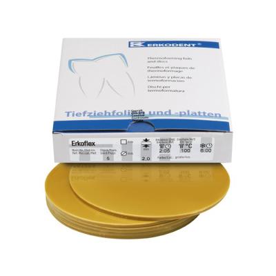 Erkoflex color - термоформовочные пластины, цвет золотой, круглые, диаметр 125 мм, 5 шт. | Erkodent (Германия)