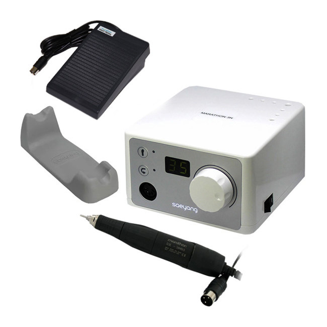 Marathon 3N - портативный микромотор с наконечником SDE-SH400, 40000 об/мин, педаль FS-60, серебристый | Saeyang Microtech (Ю. Корея)