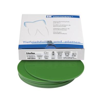 Erkoflex color - термоформовочные пластины, цвет глубокий зеленый, круглые, диаметр 120 мм, 5 шт. | Erkodent (Германия)