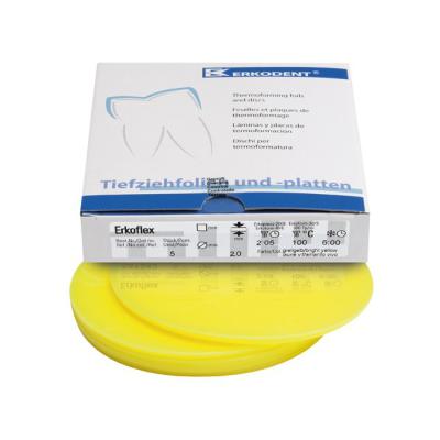 Erkoflex color - термоформовочные пластины, цвет яpкo-желтый, круглые, диаметр 125 мм, 5 шт. | Erkodent (Германия)