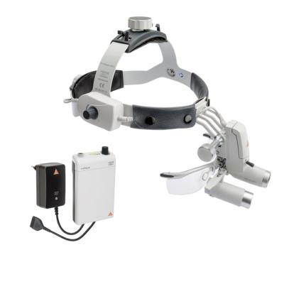 Heine ML4 LED HRP 3.5x - налобный светодиодный осветитель ML4 LED в комплекте с бинокулярными лупами HRP 3,5x с креплением i-View и защитным щитком S-Guard | Heine (Германия)