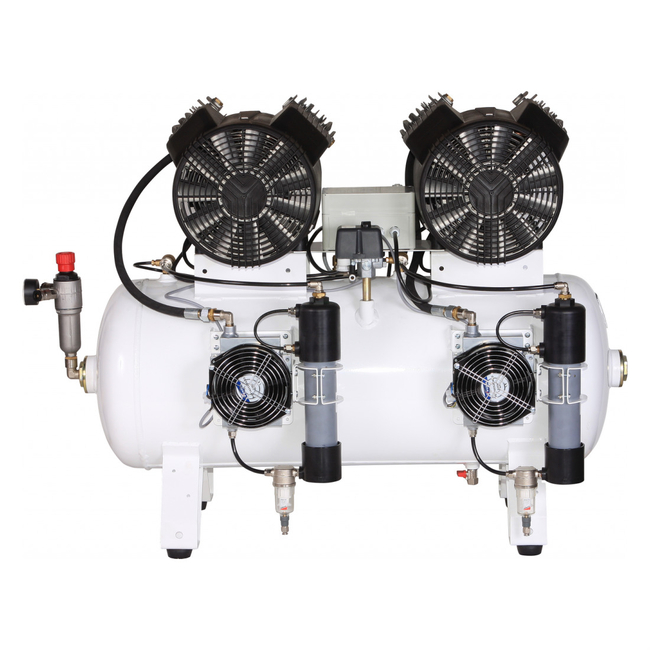 Remeza КМ-100.VS204ТД - безмасляный компрессор для 4-х стоматологических установок, с осушителем мембранного типа, с ресивером 100 л, 260 л/мин | Remeza (Белоруссия)