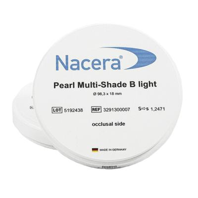 Pearl Multi-Shade - заготовка из диоксида циркония, высокопрозрачная, многослойная, предварительно окрашенная, диаметр 98 мм | Nacera (Германия)